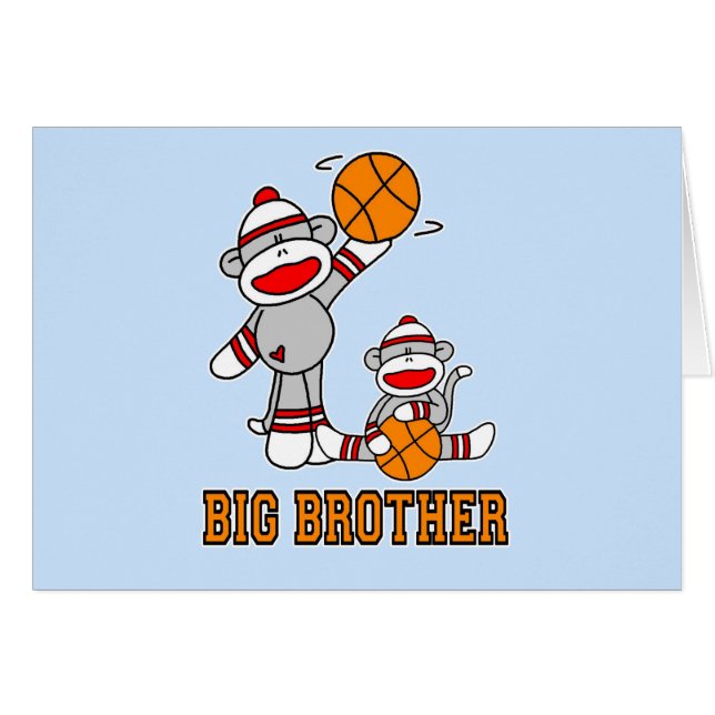 Basketball Big Brother-kort med sockel OBS Kort (Framsidan Horizontal)