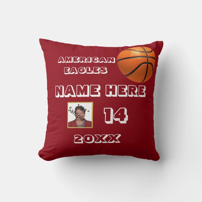 Basketball Bild Pillow med Red Kudde (Framsida)
