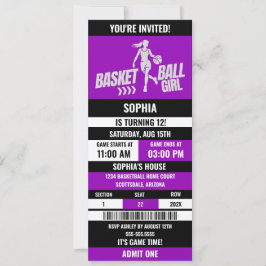 Basketball Biljett Birthday,Basketball Girl-spelar Inbjudningar
