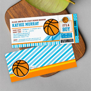 Basketball Biljett Pass Baby Shower-inbjudan Inbjudningar
