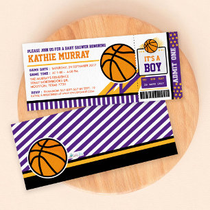 Basketball Biljett Pass Baby Shower-inbjudan Inbjudningar