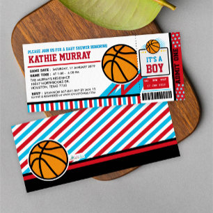 Basketball Biljett Pass Baby Shower-inbjudan Inbjudningar