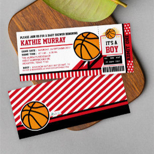 Basketball Biljett Pass Baby Shower-inbjudan Inbjudningar