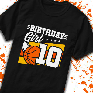 Basketball Birthday 10 Year Old Girl 10th Birthday T Shirt