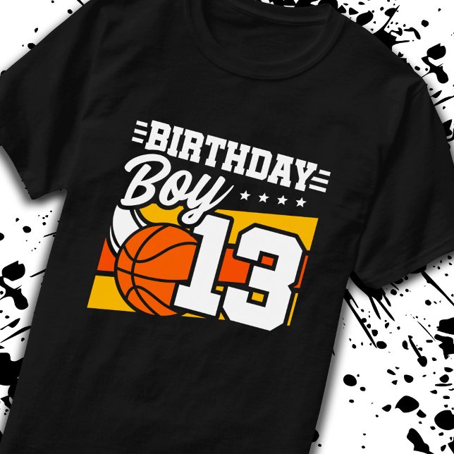 Basketball Birthday 13 Year Old Boy 13th Birthday T Shirt (Skapare uppladdad)