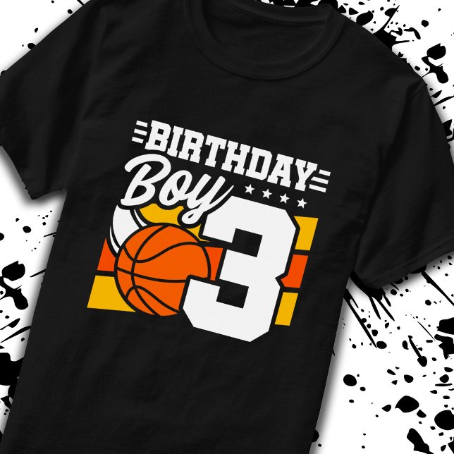 Basketball Birthday 3 Year Old Boy 3rd Birday T Shirt (Skapare uppladdad)
