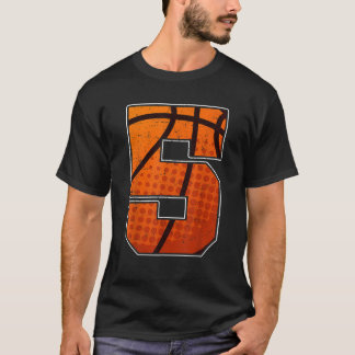 Basketball Birthday 5 för femåring Old Boy eller G T Shirt
