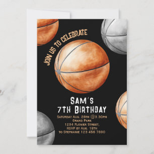 Basketball Birthday Basketball Party Inbjudningar