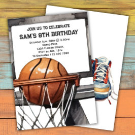 Basketball Birthday Basketball Party Inbjudningar