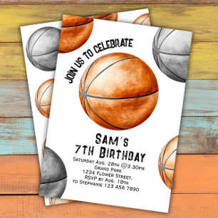 Basketball Birthday Basketball Party Inbjudningar