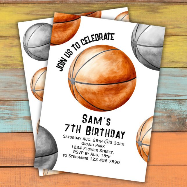 Basketball Birthday Basketball Party Inbjudningar (Skapare uppladdad)