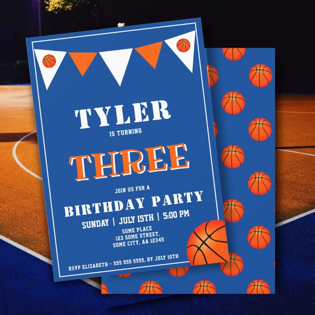 Basketball Birthday bjudande, 3:e födelsedagen Inbjudningar (Skapare uppladdad)