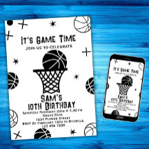 Basketball Birthday bjudande, Basket Boll Party