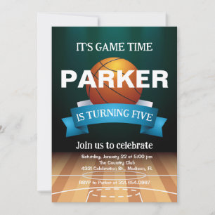 Basketball Birthday Boy Sports Theme Game Inbjudningar