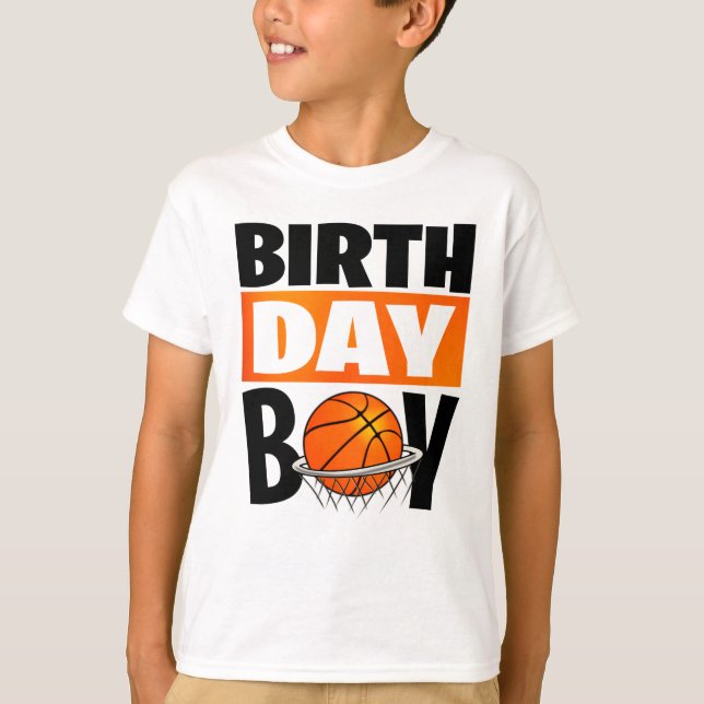 Basketball Birthday Boy T Shirt (Framsida)