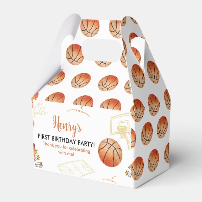 Basketball Birthday Favitbox Sport Party Presentaskar (Framsidan Sidan)