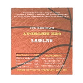 Basketball Birthday Favor Chocolate Candy Wrappers Anteckningsblock