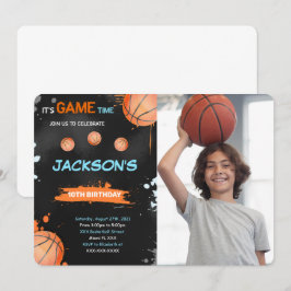 Basketball Birthday Fotoinbjudan Inbjudningar
