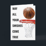 Basketball Birthday Funny Kort<br><div class="desc">Basketbollens födelsedagskort med basketbolltemat och roligt kreativ för sportfantast av spelare,  tränare eller team. Redigera text som ska läggas till namn.</div>