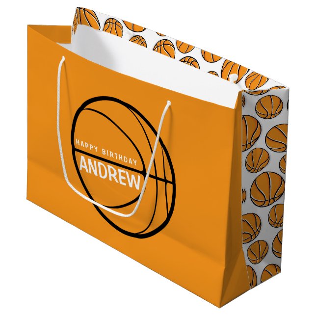 Basketball Birthday Gift Bag (Framsidan Vinklad)