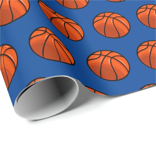 Basketball Birthday Gift Wrap Sports Themme Papper Presentpapper (Rullad Hörn)
