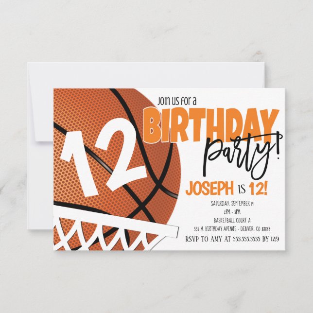 Basketball Birthday-inbjudan Inbjudningar (Framsida)
