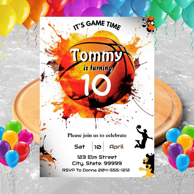 Basketball Birthday-inbjudan Inbjudningar (Skapare uppladdad)