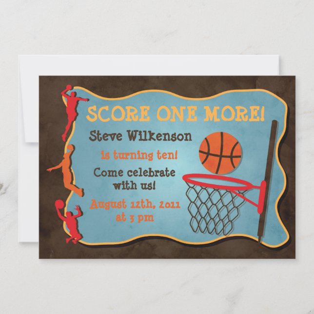 Basketball Birthday-inbjudan Inbjudningar (Framsida)