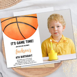 Basketball Birthday-inbjudan med foto Inbjudningar