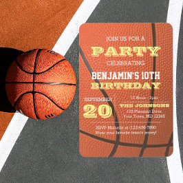 Basketball Birthday-inbjudan om Tillfällen Inbjudningar