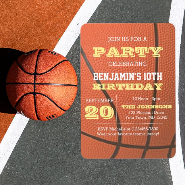 Basketball Birthday-inbjudan om Tillfällen Inbjudningar (Skapare uppladdad)