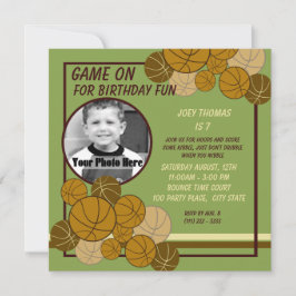 Basketball Birthday Inbjudningar