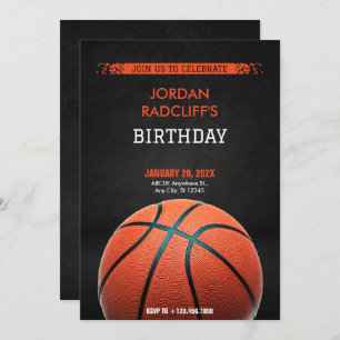 Basketball Birthday Inbjudningar