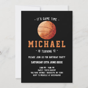Basketball Birthday Inbjudningar