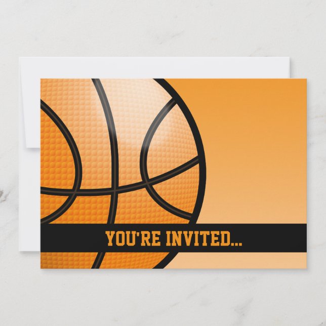 Basketball Birthday Inbjudningar (Framsida)