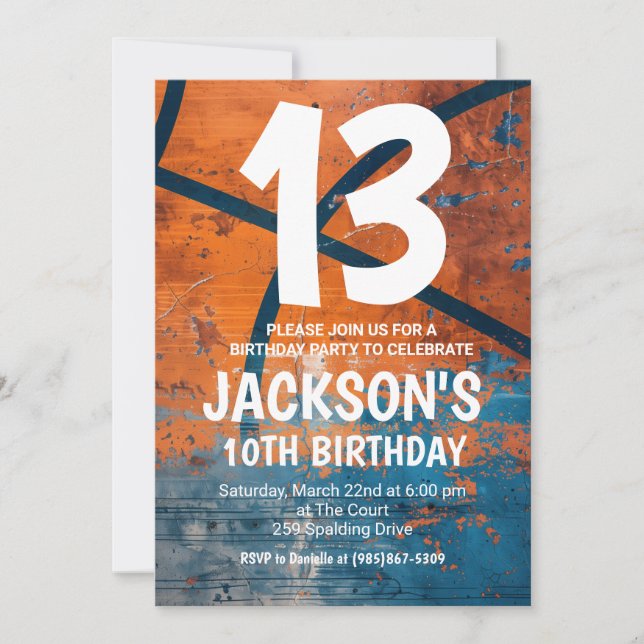 Basketball Birthday Invite Inbjudningar (Framsida)