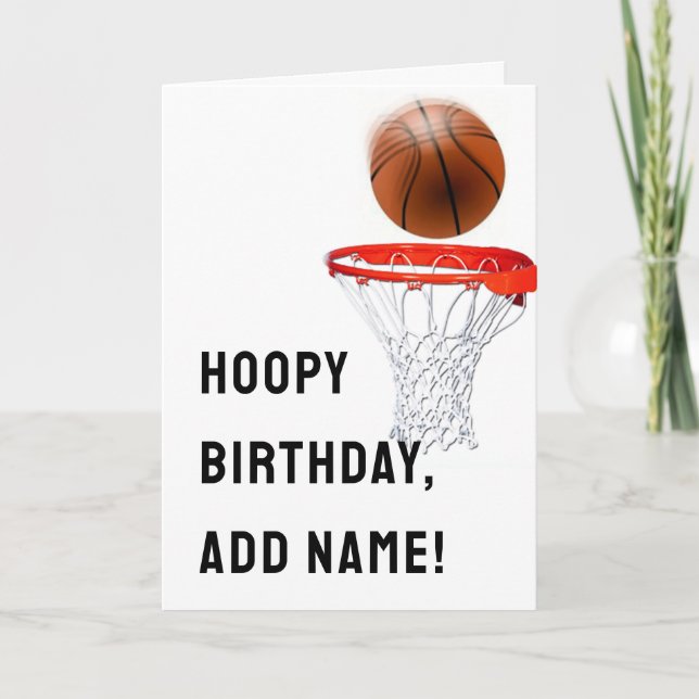 Basketball Birthday Kort (Framsida)