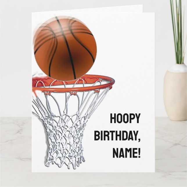 Basketball Birthday Kort (Framsida)