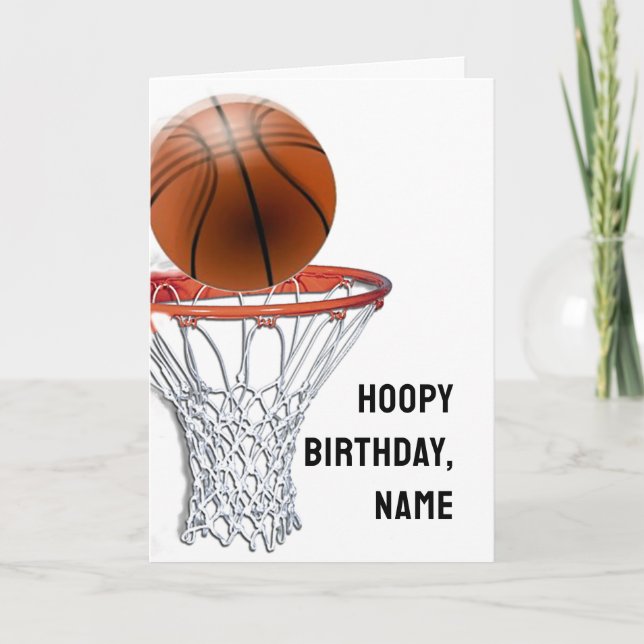 Basketball Birthday Kort (Framsida)
