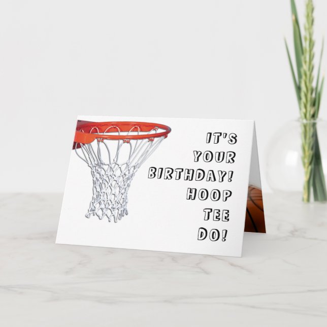 Basketball Birthday Kort (Framsida)