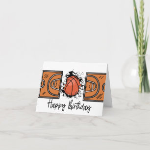 Basketball Birthday-kort med boll för spelare Kort