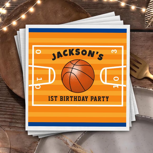 Basketball Birthday Napkins Pappersservett (Skapare uppladdad)
