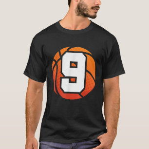 Basketball Birthday nummer 9 för nio år gammal T Shirt