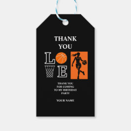 Basketball Birthday Party, Basketball Player Presentetikett