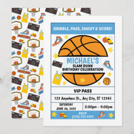 Basketball Birthday Party Invitation Inbjudningar