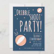 Basketball Birthday Personlig Party-inbjudan
