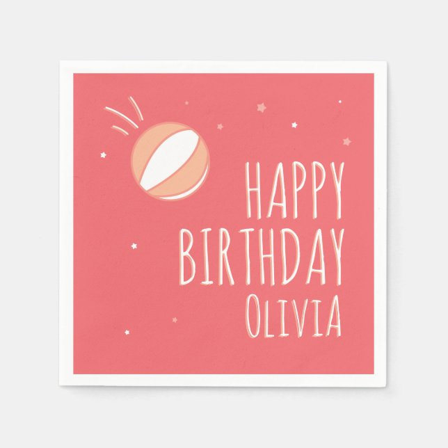 Basketball Birthday Personlig Party Pappersservett (Framsidan)