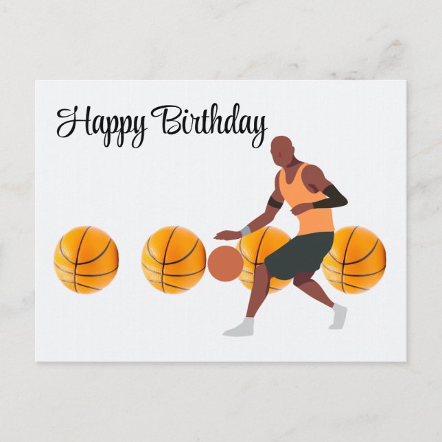 Basketball Birthday Postcard för spelare Vykort (Framsida)
