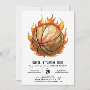Basketball Birthday, Roligt Anpassningsbar Inbjudningar