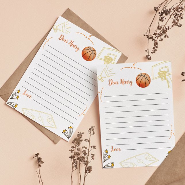 Basketball Birthday Time Capsule Note Message Card Tack Kort (Skapare uppladdad)